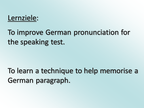 German Pronunciation Lesson