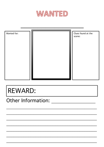 Wanted Poster Template