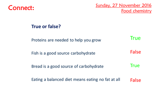 KS4 AQA New 2016 B3 L3 Food Chemistry includes REQUIRED Practical