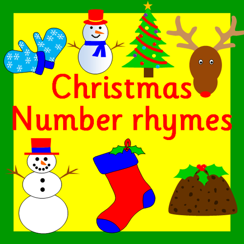 Christmas numbers rhymes- 10 packs with rhymes, singing props, games and activities