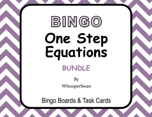 One Step Equations - BINGO and Task Cards Bundle