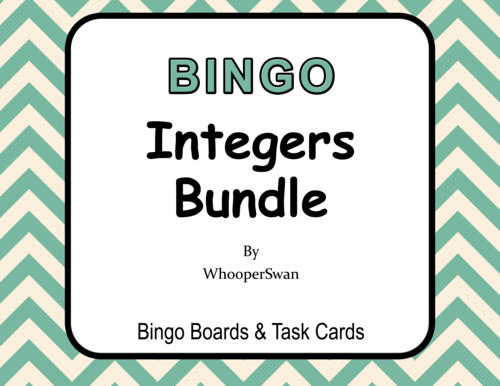 Integers - BINGO and Task Cards Bundle