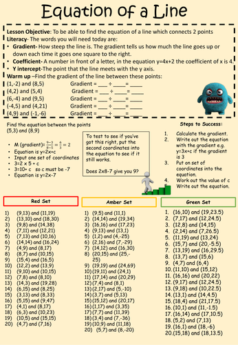 Equation of a line Super Sheet
