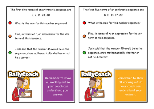 Outstanding Sequences and Nth Term Task/Activity Cards