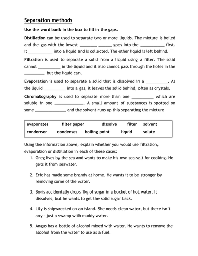 Separation techniques KS3