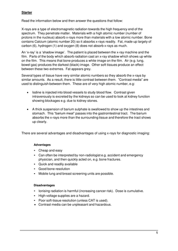 X-rays - comprehension task starter