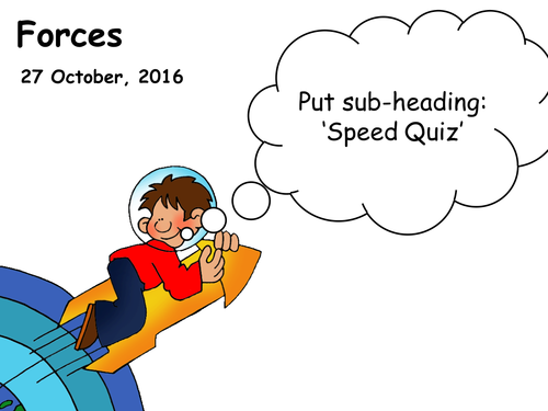 KS3 Balanced and unbalanced forces PPT and exam question