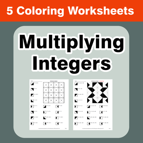 Multiplying Integers - Coloring Worksheets