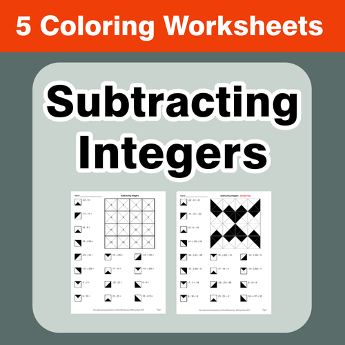 subtracting integers worksheet