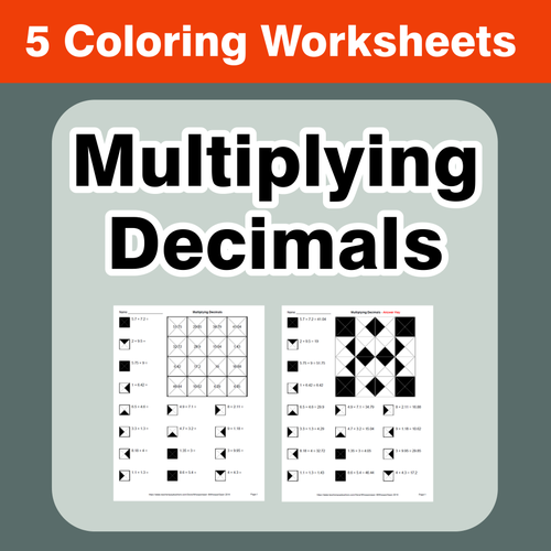 Multiplying Decimals - Coloring Worksheets