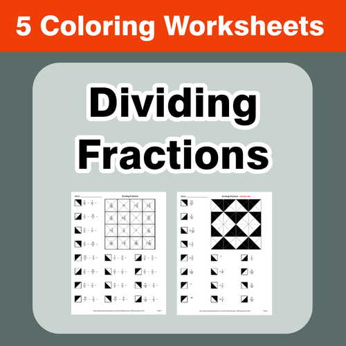 Dividing Fractions - Coloring Worksheets