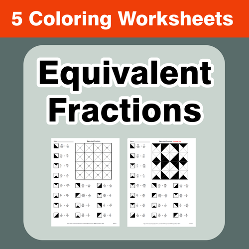 Equivalent Fractions - Coloring Worksheets