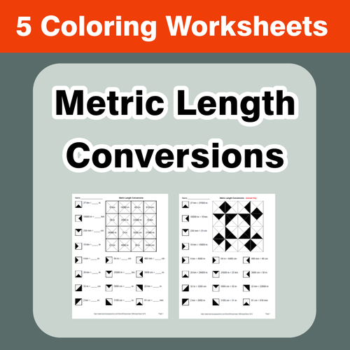 Metric Length Conversions - Coloring Worksheets