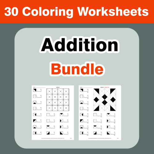Addition Coloring Worksheets Bundle