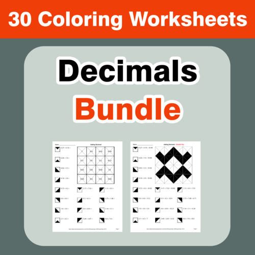 Decimals Coloring Worksheets Bundle