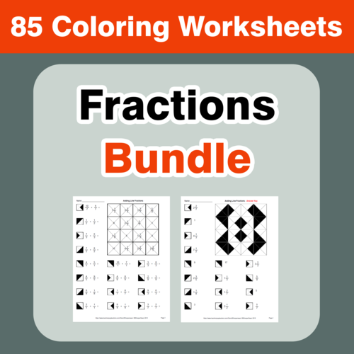 Fractions Coloring Worksheets Bundle