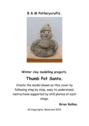 Thumb Pot Santa. Christmas model in clay.