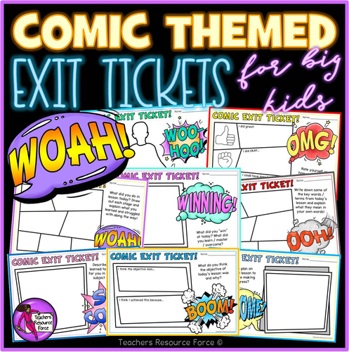 Comic Themed Exit Tickets