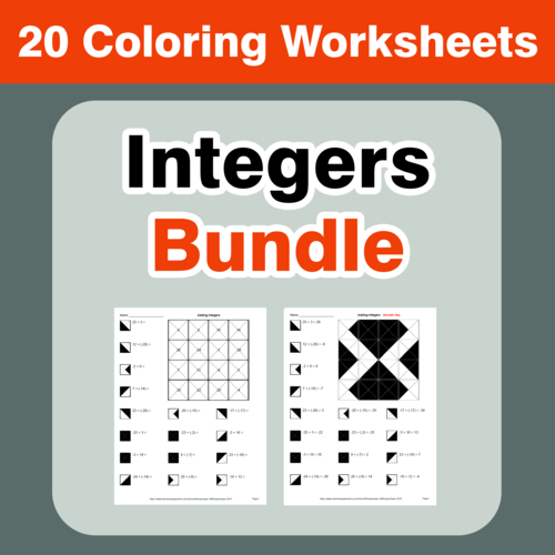 Integers Coloring Worksheets Bundle