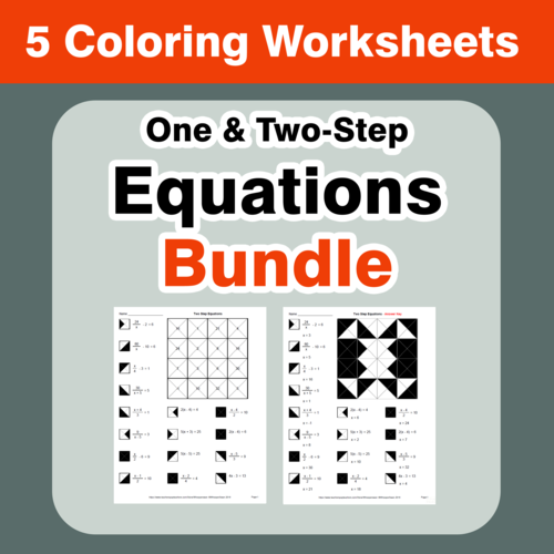 Equations Coloring Worksheets Bundle