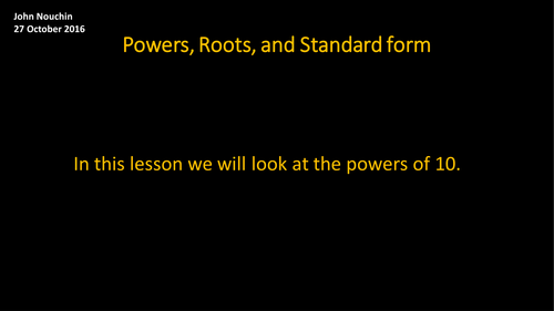 Powers and roots