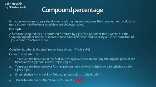 Compound percentage-Compound interest