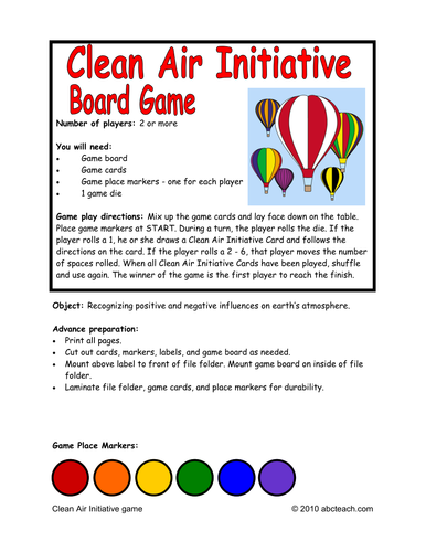 Clean Air Initiative Board Game