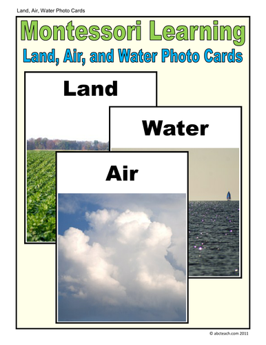 Montessori Cards:  Land, Air & Water