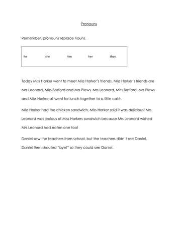 NEW! Year 3 pronoun GPS starter