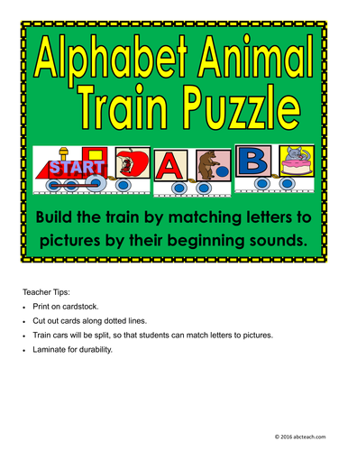 Alphabet Animal Train Puzzle