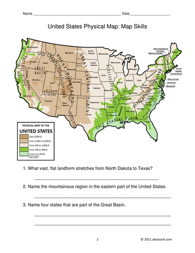 U.S. Map Skill Lesson