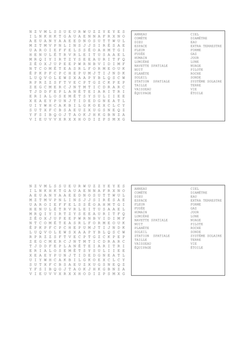 French space vocab wordsearch