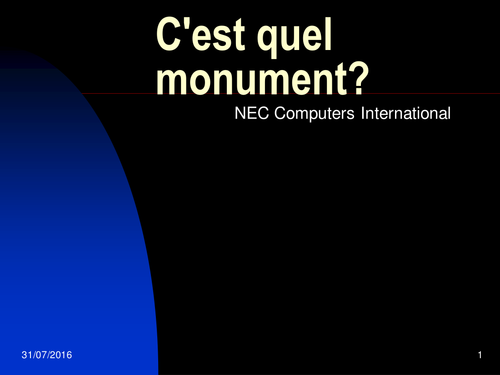 Presentation using the near future to say which monument you are going to visit in Paris.