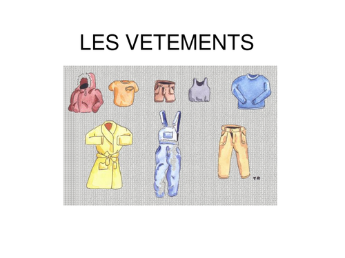 Presentation on clothes vocabulary in French