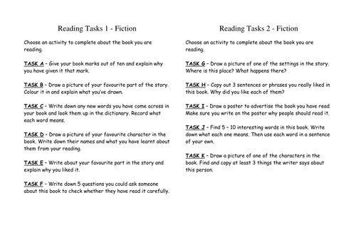 Guided Reading Task Cards