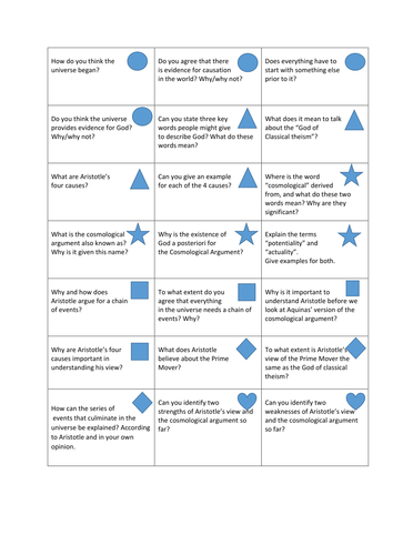 OCR A-Level Philosophy- Introduction to the Cosmological Argument