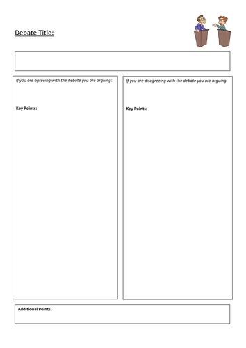 Debate Planning Sheet