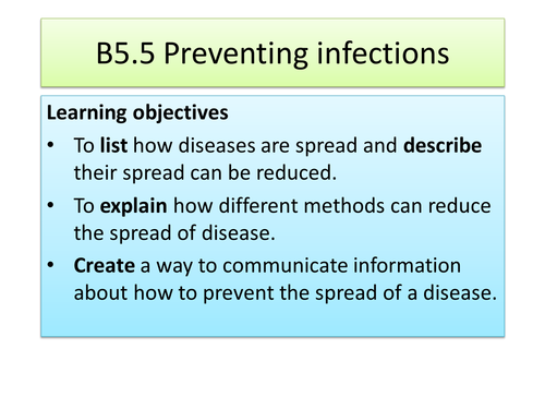 Preventing infections - Communicable disease New AQA