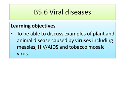 Viral diseases - Communicable disease new AQA