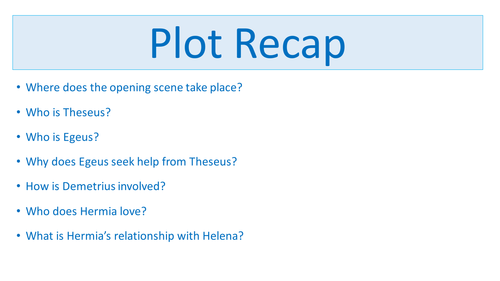 AQA NEW SPEC LITERATURE A Midsummer Night's Dream - Performing and Analysing Act 1