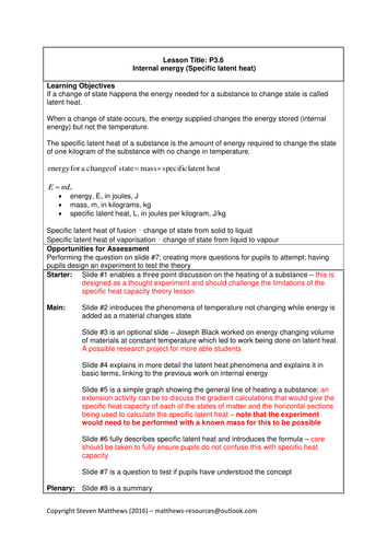 GCSE Science / Physics - Specific Latent Heat (PowerPoint and Lesson Plan)