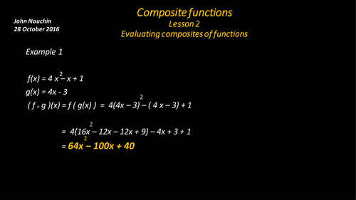 Composite functions lesson 2