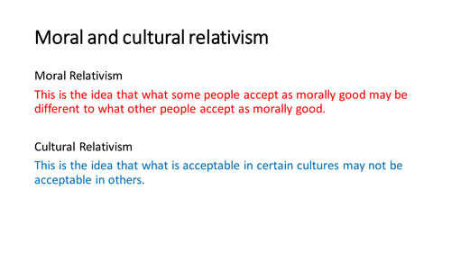 Moral vs Cultural Relativism