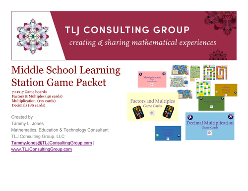 Middle School Center/Learning Station Games