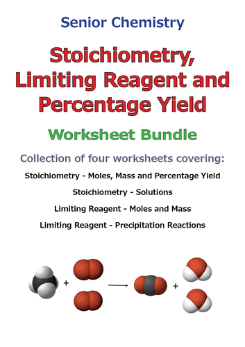 Stoichiometry Limiting Reagent And Percentage Yield Discount Bundle Save 40 Teaching Resources