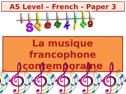 Musique francophone contemporaine/Speaking / Preparation & Practice(AS Level French / New  2016