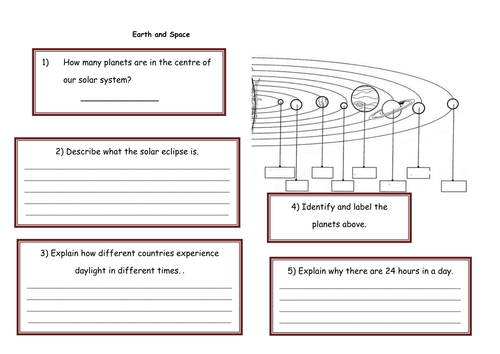 KS2 - Science Earth and Planets  4 lessons