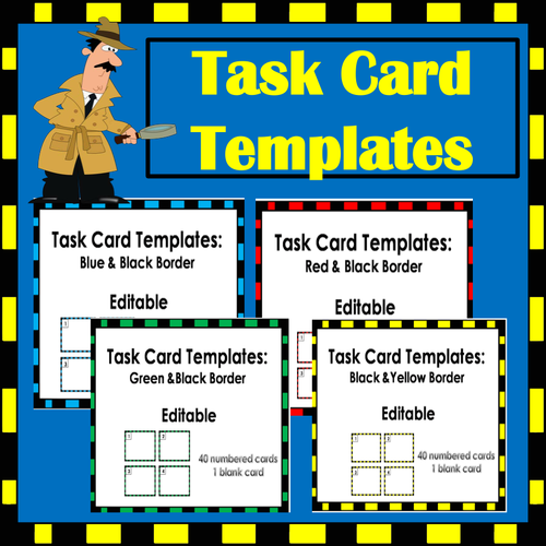 Task Card Templates in various colors