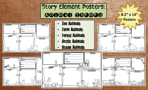 Story Elements Posters: Animal Themed