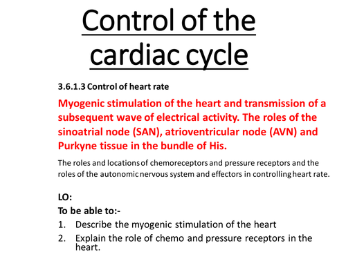 AQA Alevel biology Topic 6 Control of the cardiac cycle